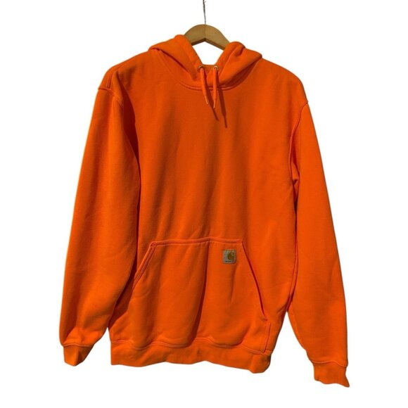 CARHARTT LOOSE FIT BLAZE ORANGE HOODIE MENS SZ SMALL WORK WEAR CONSTRUCTION - Picture 3 of 5
